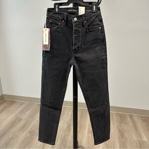 Denim Forum The Yoko High Rise Slim Black Jeans - Size 25W - Length 28L